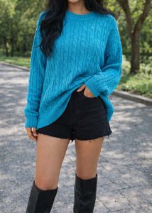 Karen Scott Teal Cable Knit Sweater