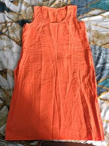 Orange Sleeveless Kurta