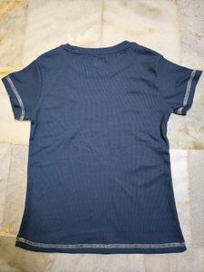 SHEIN Women's Dark Blue T-Shirt