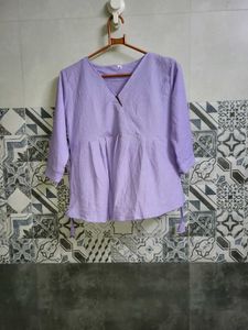Stylish Lavender Peplum Top