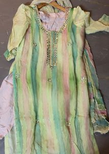 Beautiful Striped Kurta Set with Dupatta
