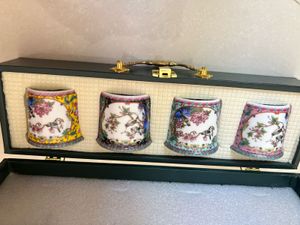 Exquisite Ceramic Thimble Set in Case