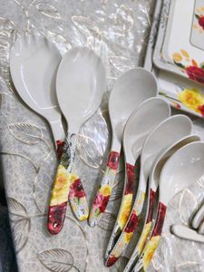 Combo of Floral Serving Platter Set