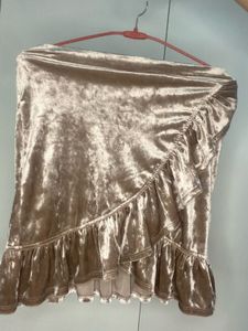 Elegant Velvet Ruffle Skirt
