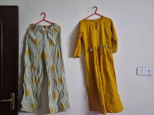 Pure Cotton Yellow Kurta Set