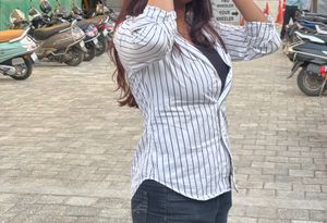 Chic Striped Button-Down Shirt