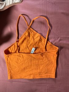 H&amp;M Orange Cropped Tank Top