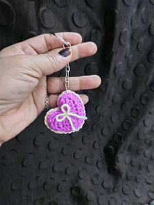 crochet heart keychain ❤️💝