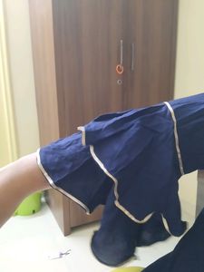 Party wear Blue Kurta With Golden Worked Butis