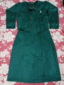Elegant Green Dress with Jacket