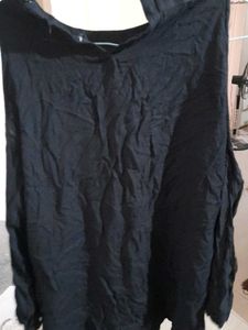 Black Embroidered Cold Shoulder Blouse