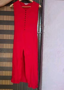 Elegant Red Sleeveless Dress