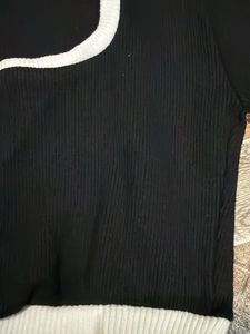 Black Cropped Long Sleeve Top
