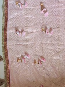 Beautiful Pink Dupatta with Embellishments