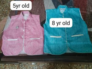 Stylish Pink And Blue Waistcoat