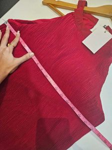 Burgundy Pleated Maxi Dress