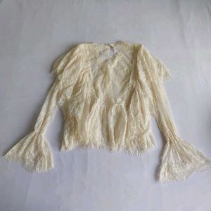 Romantic Boho Lace Peplum Blouse✨️🌼