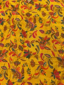Yellow Floral Print Kurta with Palazzo