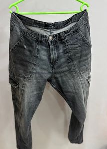 Stylish Grey Cargo Jeans
