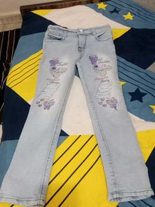 Cute Butterfly Embroidered Jeans