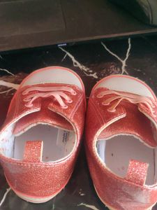 Very Cute Glittering Peach Shoe