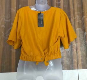 Mustard Flared Sleeve Top