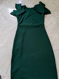 Elegant Ruffled Green Dress