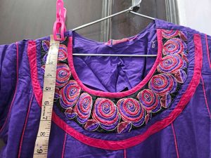 Purple Embroidered Kurta