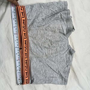 Grey Boxer ⭐Briefs with "The Future" Print