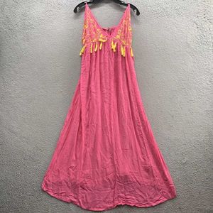 Pink Tassel Maxi Dress