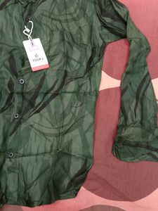 Men's Green Abstract Print Shirt
