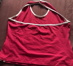Red Halter Neck "98" Graphic Tank Top