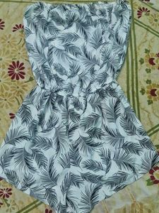 Strapless Feather Print Romper