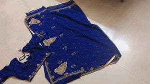 Navyblue Worked Saree With Blouse