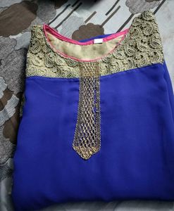 Blue & Gold Embellished Top