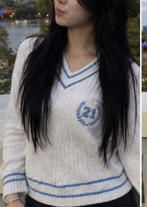 V-Neck Striped Sweater