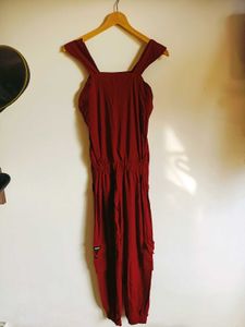 Maroon Corduroy Jumpsuit