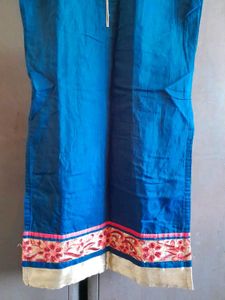 Teal Kurta Set with Red Dupatta