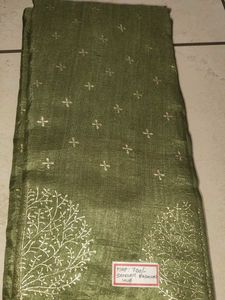 Elegant Green Embroidered Dress Material