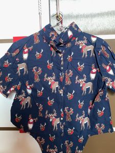 Festive Reindeer Print Shirt