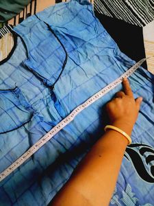 Blue Tie-Dye Nighty with Paisley Print