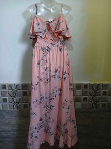 Peach Floral Printed Two-Piece Set for Women