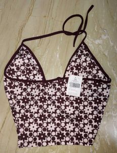 Y2k BNWT Floral Halter Padded Crop Top