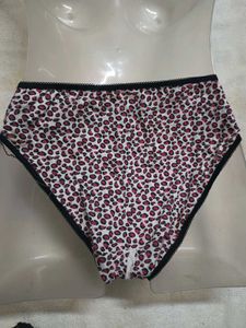 Leopard Print Briefs with Lace Trim