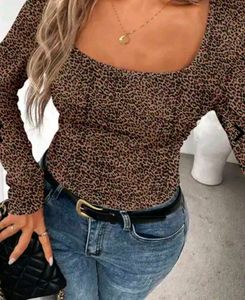 Leopard Print Long Sleeve Top