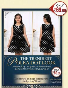 Girls Black Polka Dot Dress