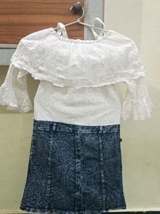 Chicken With Denim Frock