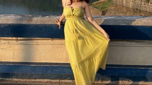 beautiful yellow maxi dress