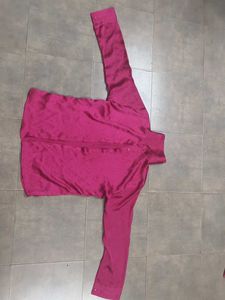 Elegant rose satin shirt