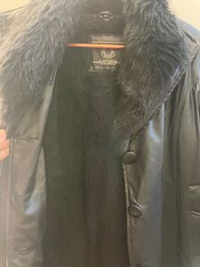 Genuine Leather Black Trench Coat - Never Worn